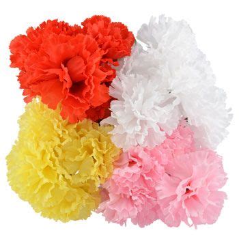 Everwin artificial fake flowers daisies bulk bouquets for decoration outdoors silk faux wild multicolor colorful flowers daisy with stems for outdoors decoration crafts table centerpieces (no vase). Bulk 5-Stem Colorful Faux Carnations, 12 in. at DollarTree ...