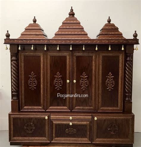 Pooja Mandirs Usa Dhanishta Collection Closed Models Wooden Temple