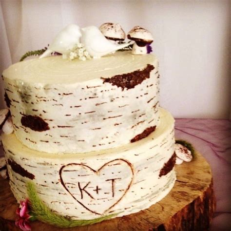 Whether For A Rustic Wedding Or An Outdoor Affair This Birch Bark Cake