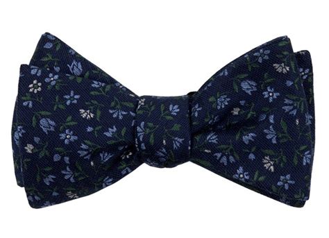 Floral Acres Navy Bow Tie Navy Bow Tie Mens Bow Ties Blue Bow Tie