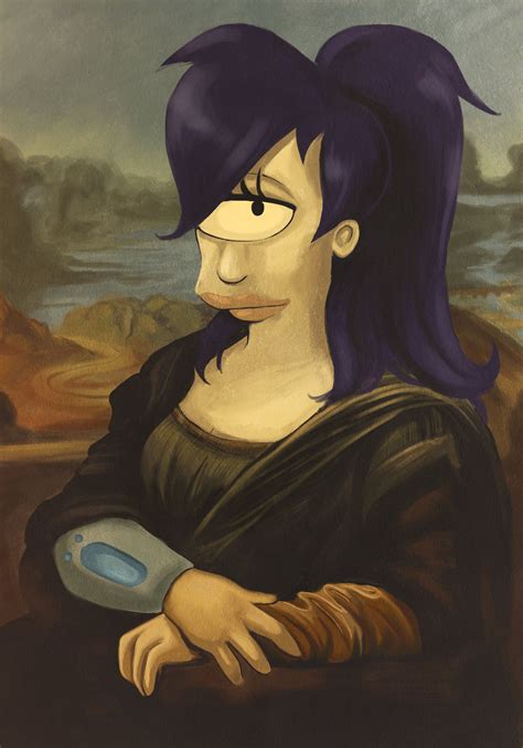 Futurama The Mona Leela Poster Leela As The Mona Lisa Etsy