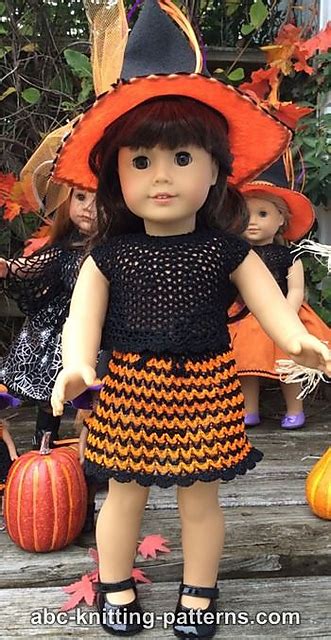 Crochet Patterns Galore American Girl Doll Halloween Skirt And Top
