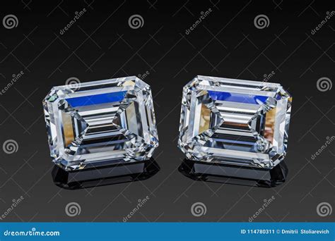 Colorless Transparent Sparkling Set Of Two Luxury Gemstones Square