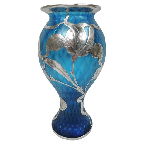 Art Nouveau Silver Overlay On Loetz Austrian Art Glass Ca 1900 At 1stdibs