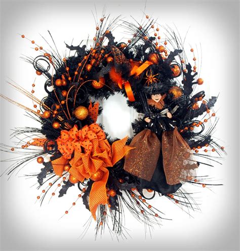 Halloween Wreath * Witch Wreath * Black and Orange Wreath * Halloween ...
