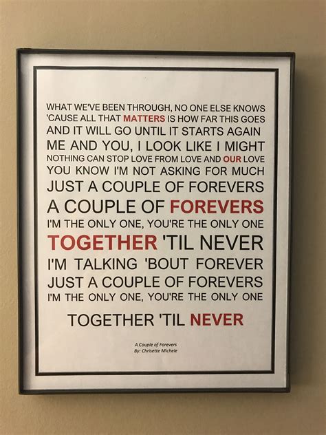 A Couple of Forevers Love Song Lyric Wall Art Printable | Etsy | Song ...