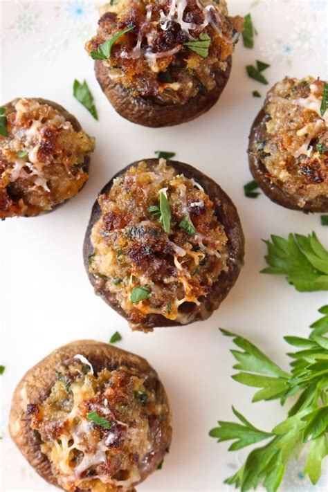 The Best Sausage Stuffed Mushrooms Are Cheesy And Tender On The Inside