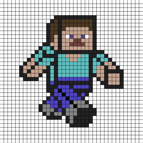 Steve Pixel Art In 2022 Pixel Art Minecraft Steve Art
