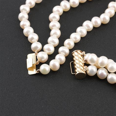 14k Yellow Gold Baroque Cultured Pearl Necklace Ebth