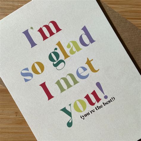 Im So Glad I Met You Colourful Greetings Card Etsy