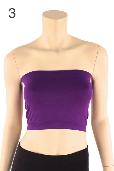 Strapless Tube Top Bra Bandeau Stretch Seamless Workout Sport Cropped