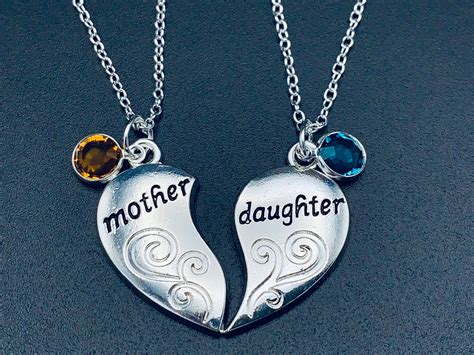 mother daughter necklaces mother daughter jewelry silver etsy