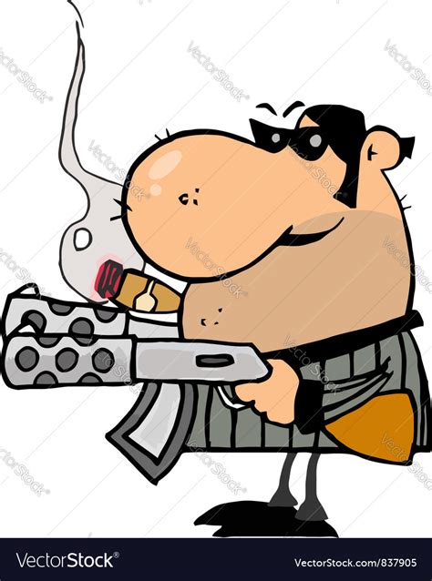 cartoon gangster with a machine gun stock vector my xxx hot girl
