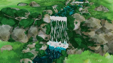 Waterfall Pixel Live Wallpaper Moewalls