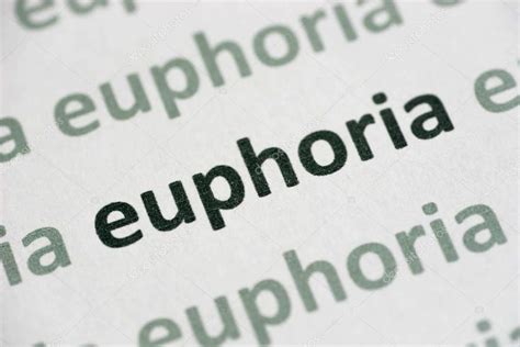 Word Euphoria Printed White Paper Macro Stock Photo Sponsored
