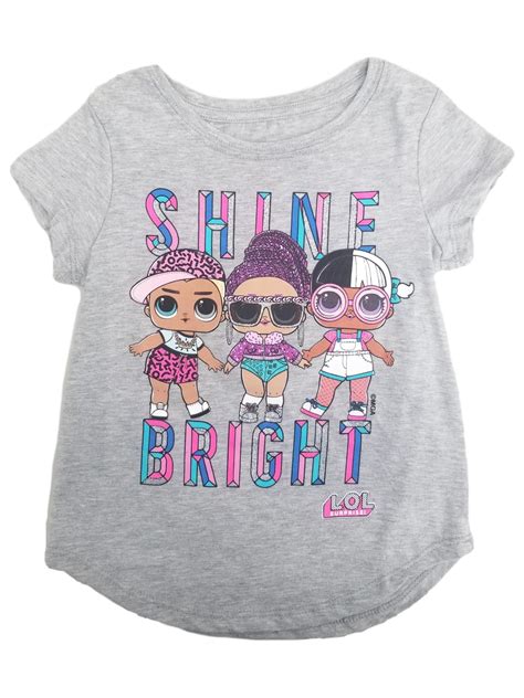 Lol Surprise Girls Gray Sparkle Short Sleeve Shine Bright T Shirt Shirt