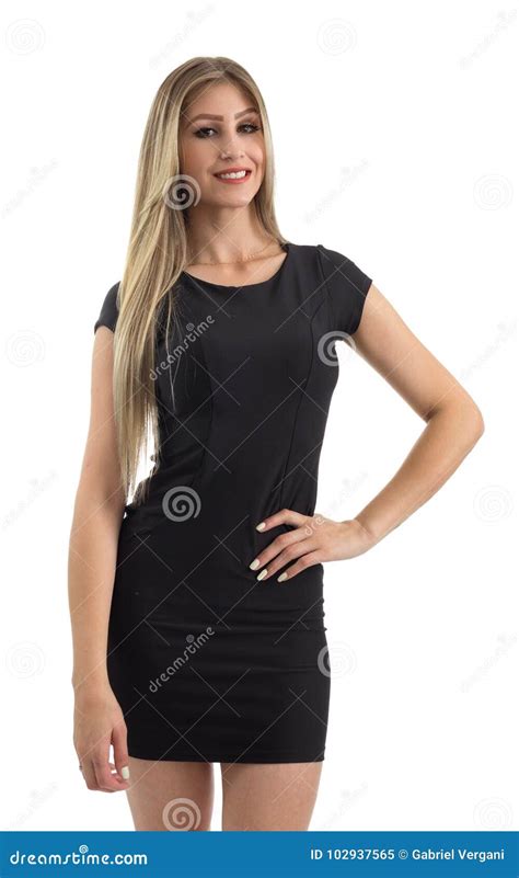 Beautiful Woman Hand Resting On Waist Blonde Person Is Wearing Stock