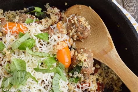 Cheesy Quinoa With Meatballs Seasonal Cravings