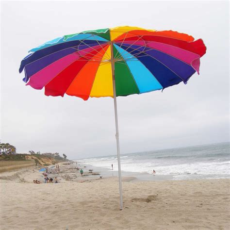 Impact Canopy 8 Ft Rainbow Beach Umbrella With Carry Bag With Sand