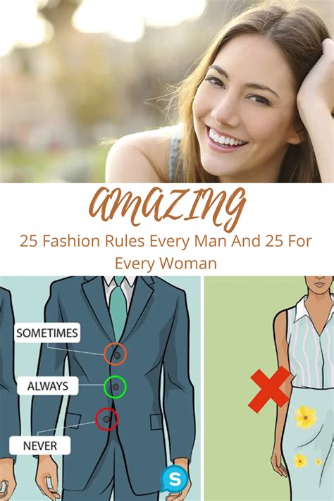 25 Fashion Rules Every Man Should Know And 25 Fashion Rules Every Woman Should Know Just