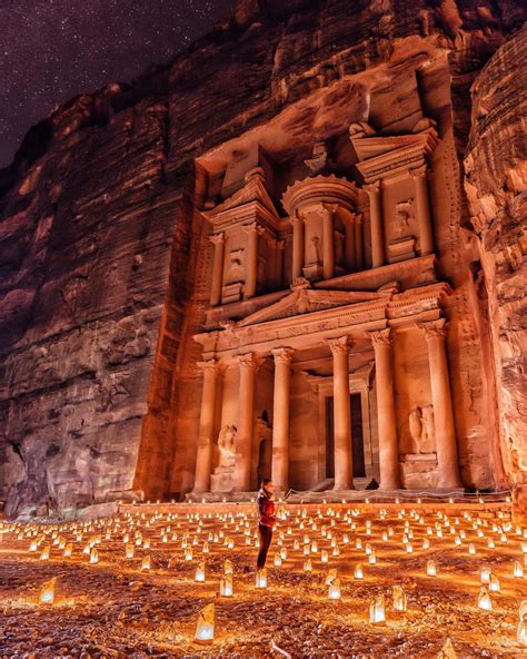 Download Candle Field In Petra Jordan Wallpaper