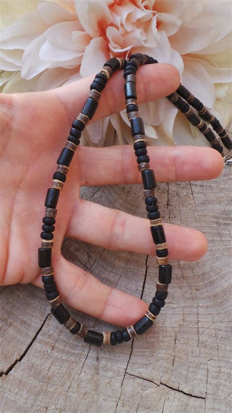 Mens Beaded Necklace Mens Necklace Surfer Style Necklace Etsy Canada