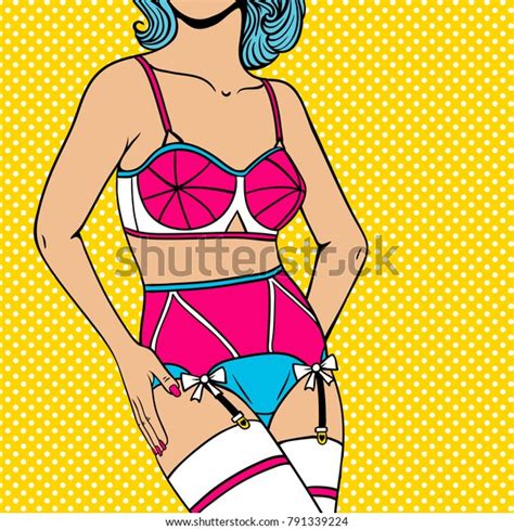 Sexy Body Young Pin Woman Blue Stock Vector Royalty Free 791339224