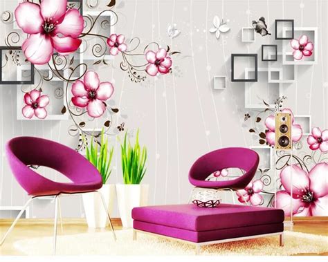 Beibehang Wallpapers For Living Room Custom Purple Flower