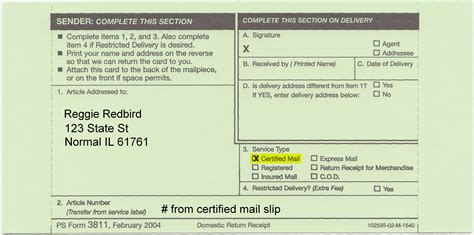 Certified Mail Information