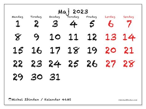 Kalender Maj 2023 46 Michel Zbinden Da