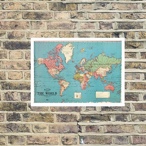 Framed World Map With Pins Map Gambaran
