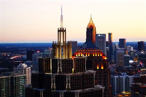 Skyline At Dusk Editorial Stock Image Image Of Atlanta 83959384