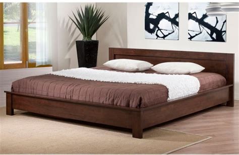 Gorgeously minimal platform bed crafted from solid rubberwood frame with walnut wood veneer hover image to zoom. Low Profile King Size Platform Bed Frame Modern Solid Wood ...