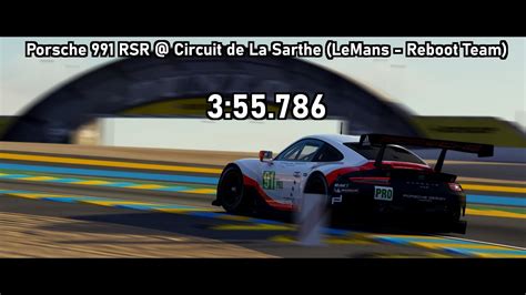 Assetto Corsa Porsche 991 RSR Circuit De La Sarthe LeMans Reboot