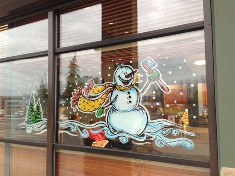 Snowmen Window Paintings Graphic Garden Design Studio Painted Window