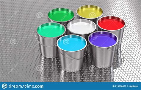 Paint Buckets Color Wheel Stock Illustration Illustration Of