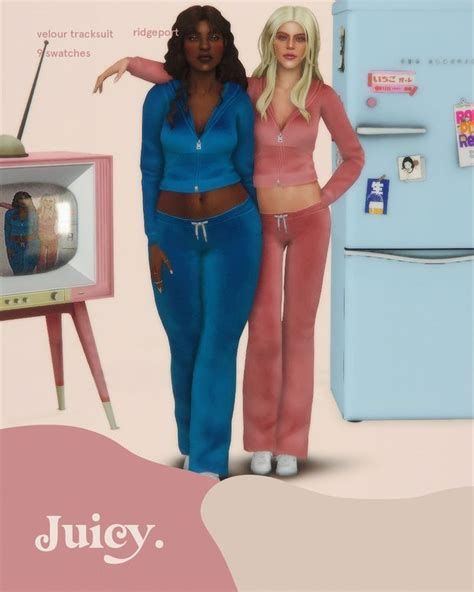 Juicy Tracksuit · Patreon Sims 4 Dresses Sims 4 Juicy Tracksuit