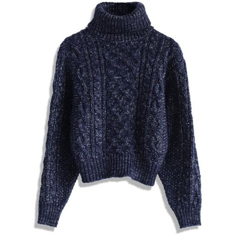 chicwish roll neck batwing sweater in navy €38 liked on polyvore featuring tops sweaters