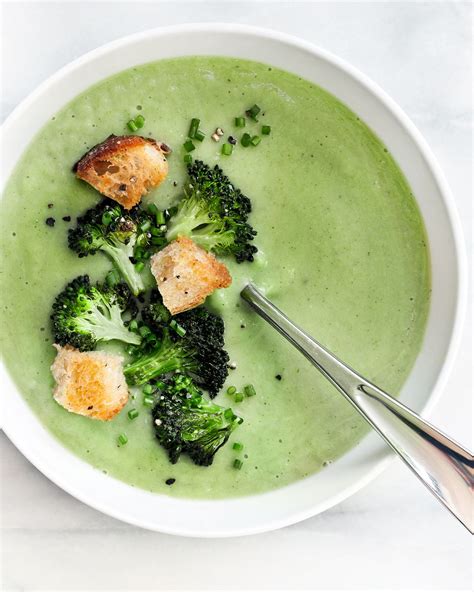 Vegan Broccoli Spinach Soup With Sourdough Croutons Last Ingredient