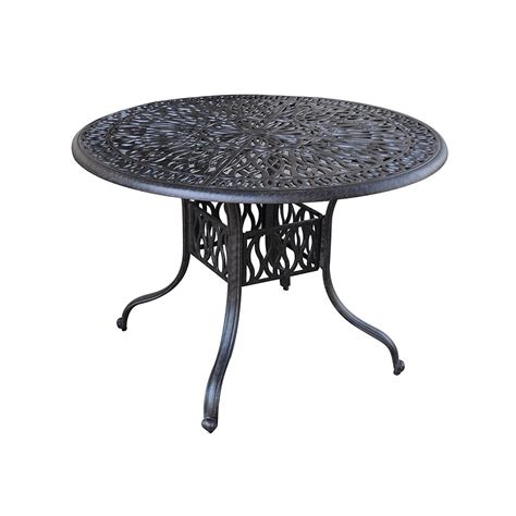 Floral Blossom 42 Inch Round Patio Dining Table In Charcoal The Home