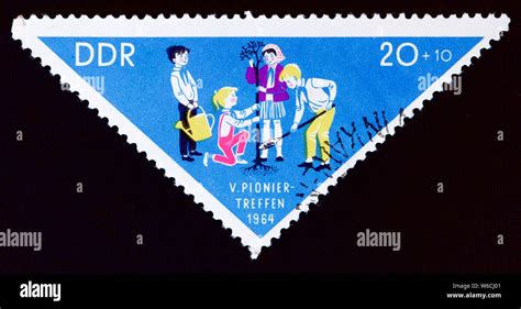 East Germany Postage Stamp Pioneer Meet Stock Photo Alamy