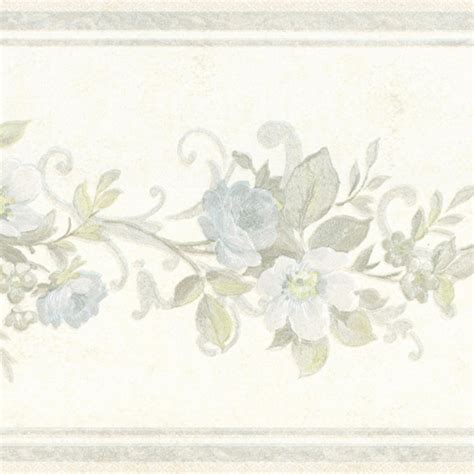 🔥 Free Download Light Blue Scroll Floral Brewster Wallpaper Borders