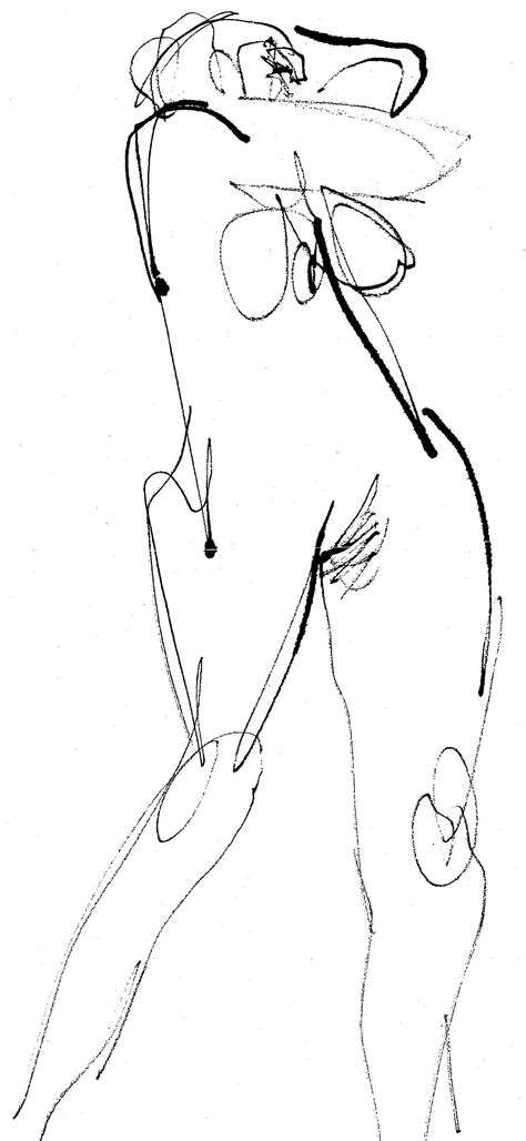 Woman Gesture 11 X 17 Ink Line Figure From Life Robert Regis Dvorak For