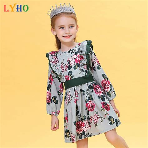2021 Country Style Girls Princess Dress With Headband Summer Floral