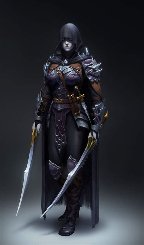 Dark Assassin Yoon Seseon Warrior Woman Fantasy Women Concept Art Characters