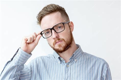 Free Photo Portrait Of Serious Businessman Wearing Glasses