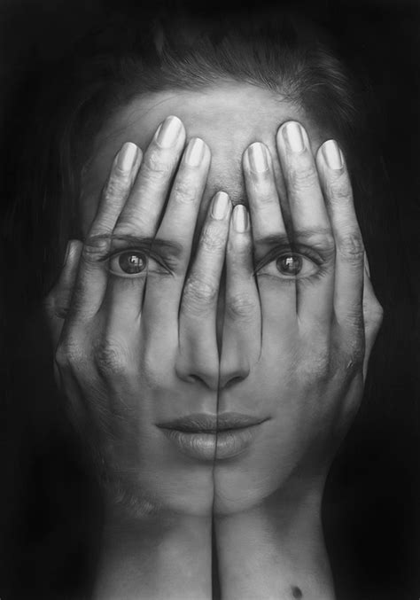 Photorealistic Paintings Of People With Faces On Their Hands