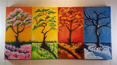 Acrylic Canvas Painting Four Seasons Multi Canvas Art Canvas Painting Painting