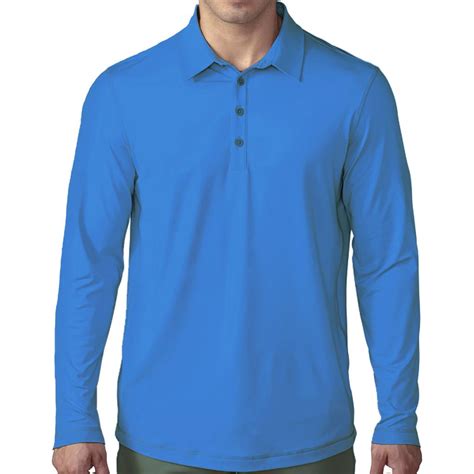 2016 Adidas Climacool Upf Long Sleeve Mens Golf Polo Shirt With 4
