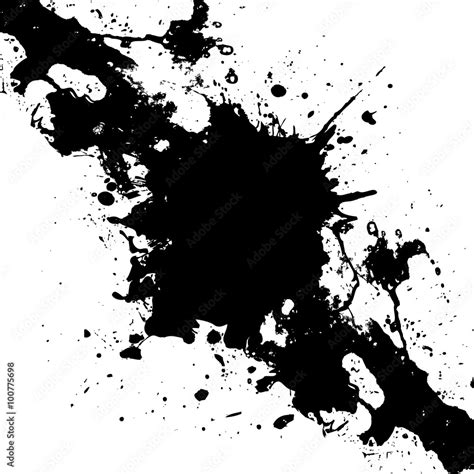 Vector Ink Black Paint Splatter Background Illustration Vecto Stock